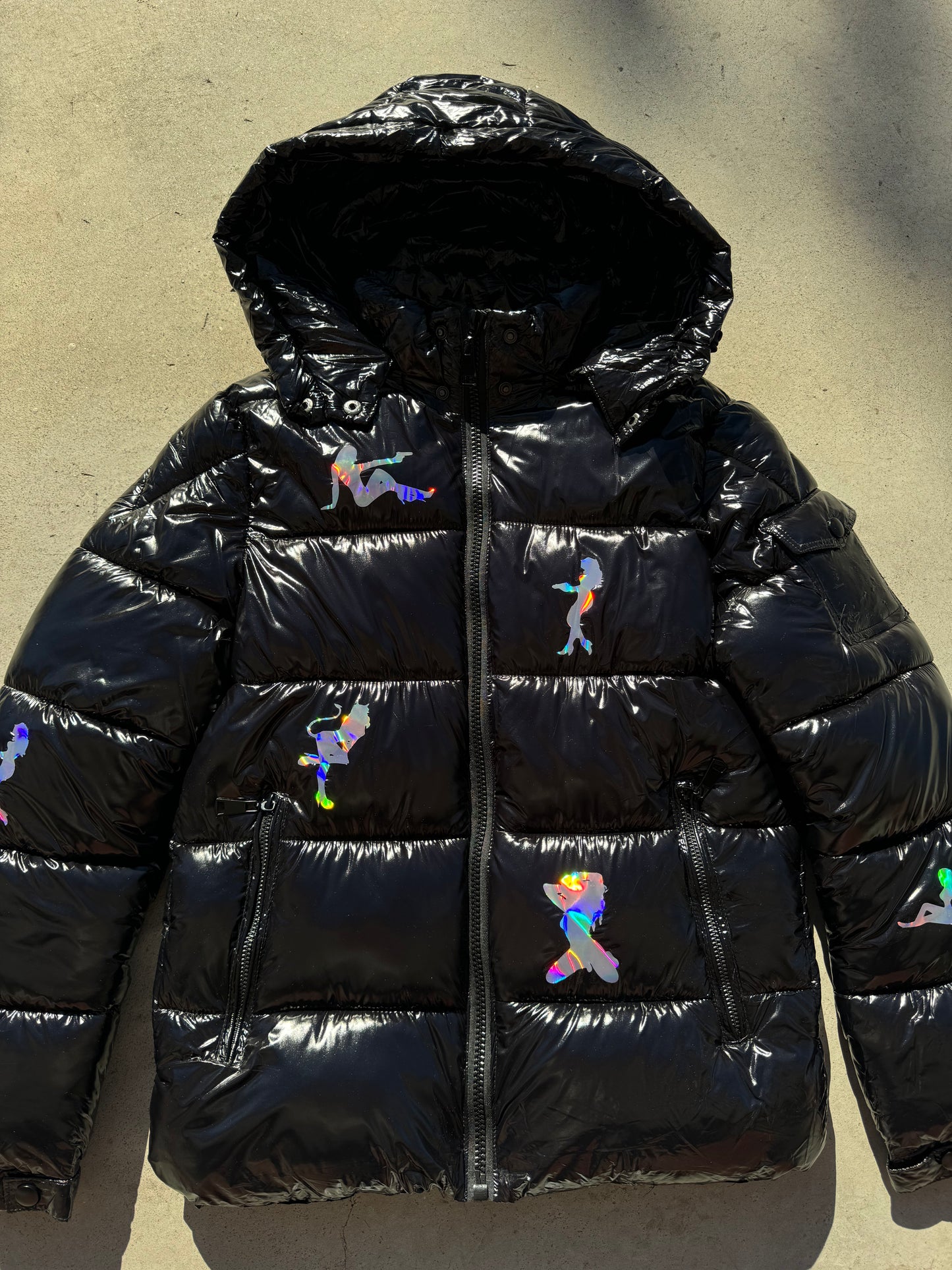 Black Shiny Jacket - Holo Girls