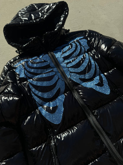 Black Shiny Vest - Skull Glitter