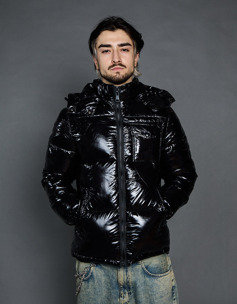 Black Shiny Jacket - Don't be dumb (man)