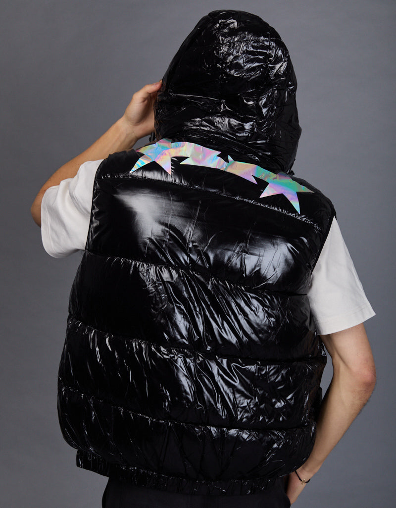 Black Shiny Vest - Star Holographic