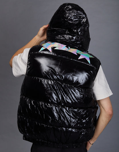 Black Shiny Vest - Star Holographic