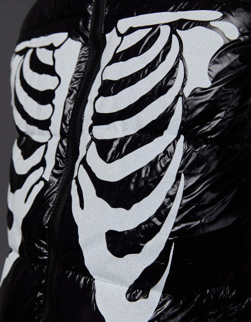 Black Shiny Jacket - Skull Glitter