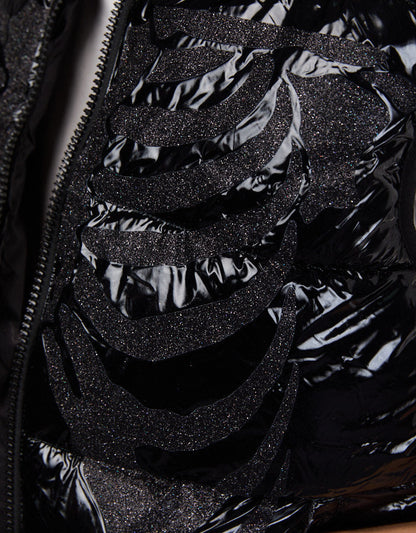 Black Shiny Vest - Skull Glitter