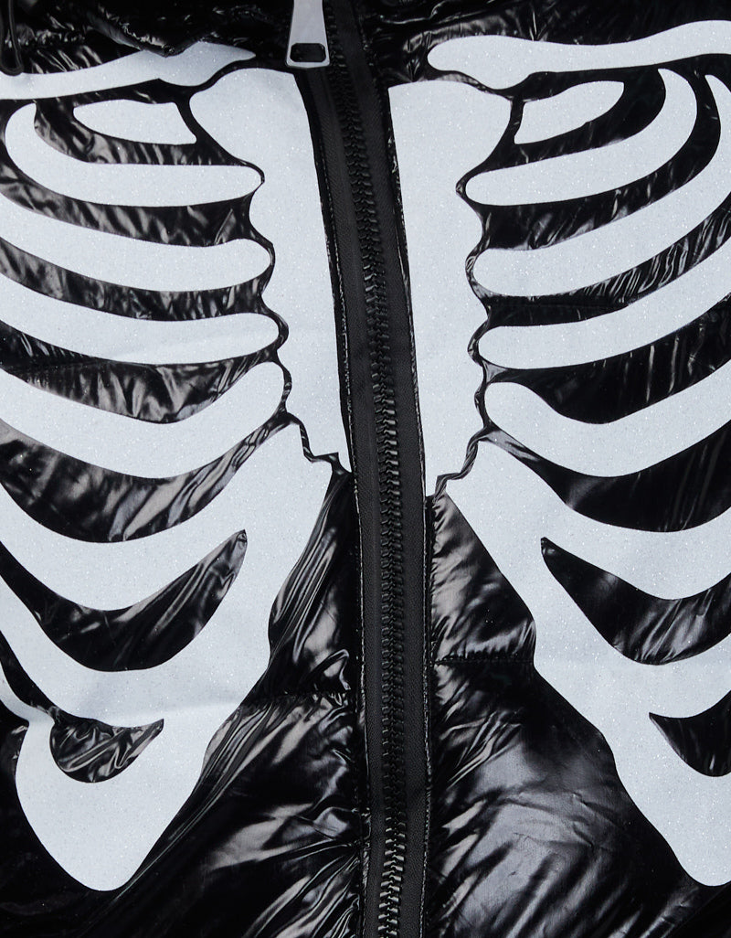 Black Shiny Vest - Skull Glitter