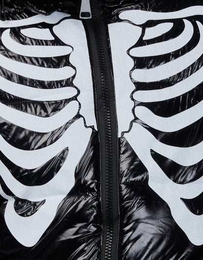 Black Shiny Vest - Skull Glitter