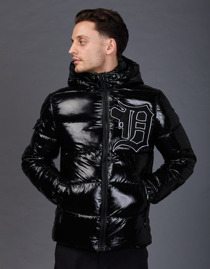 Black Shiny Jacket - Patch