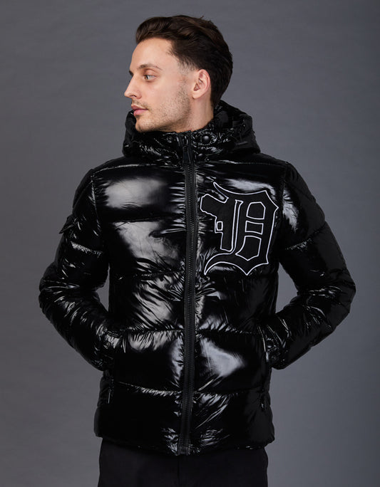 Black Shiny Jacket - Patch