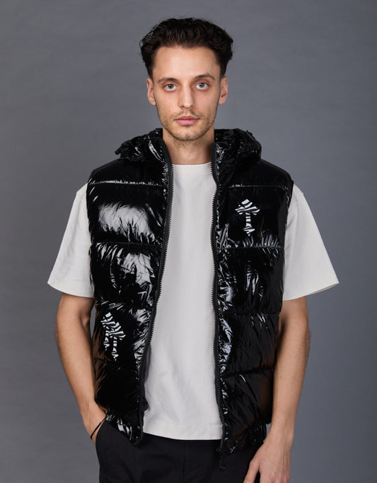 Black Shiny Vest - Zebra Cross