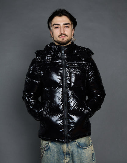 Black Shiny Jacket - Stripes (man)