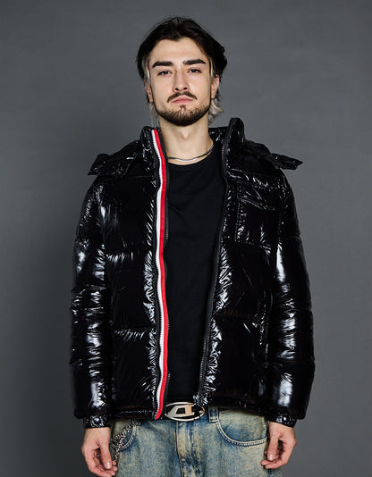 Black Shiny Jacket - Stripes (man)