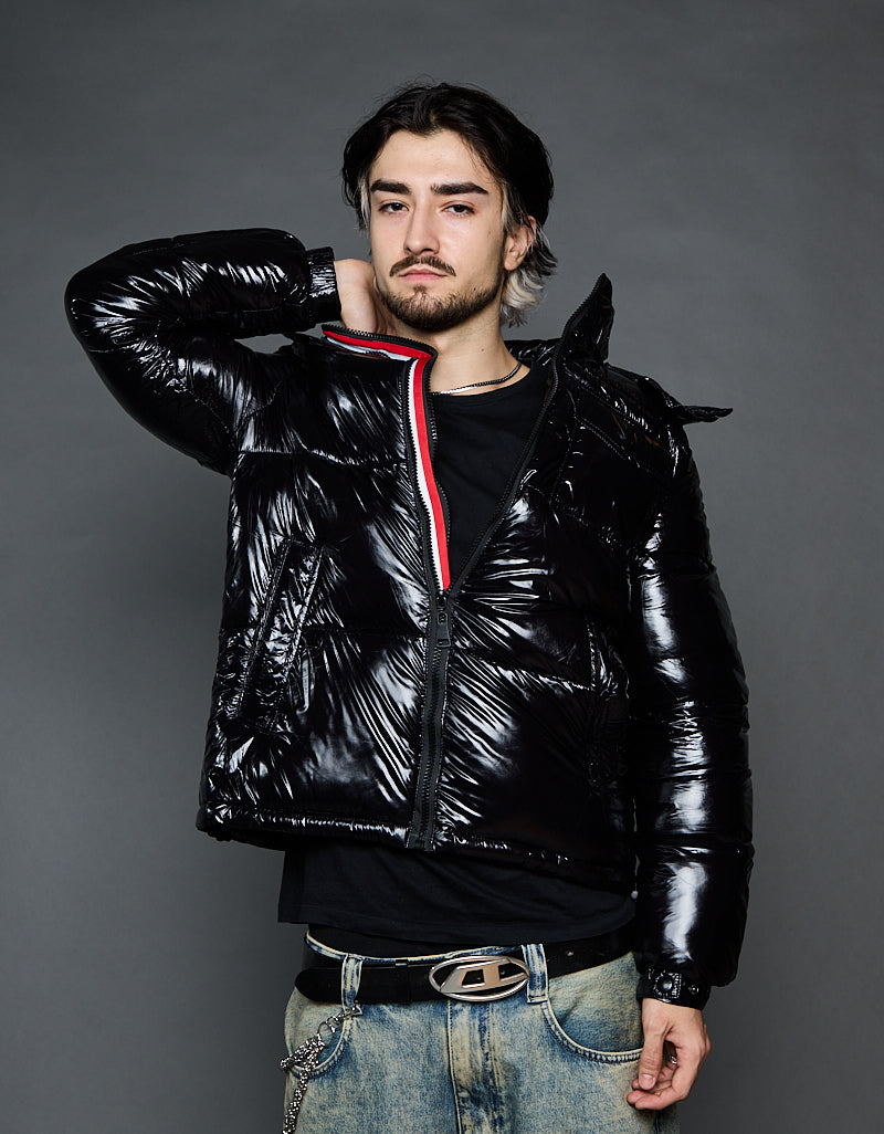 Black Shiny Jacket - Stripes (man)