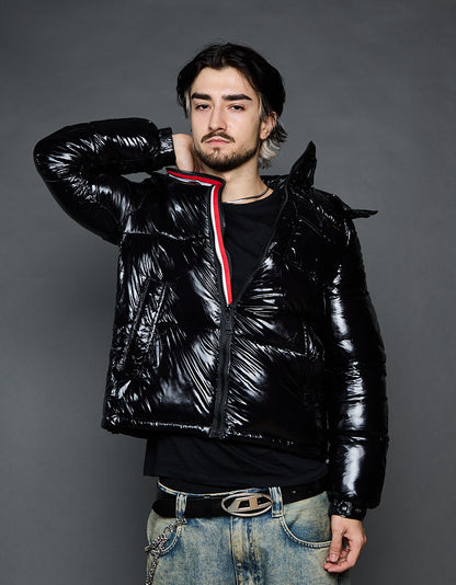 Black Shiny Jacket - Stripes (man)