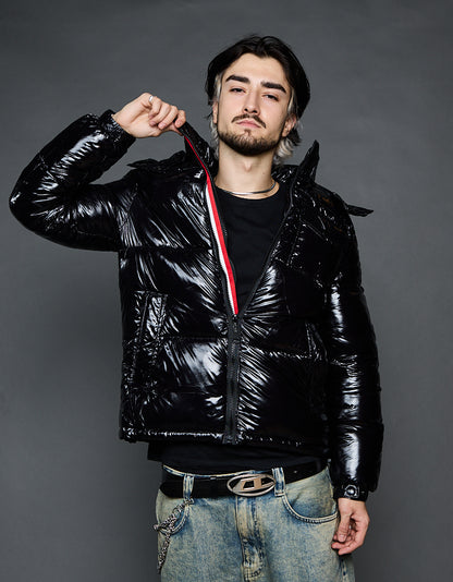 Black Shiny Jacket - Stripes (man)