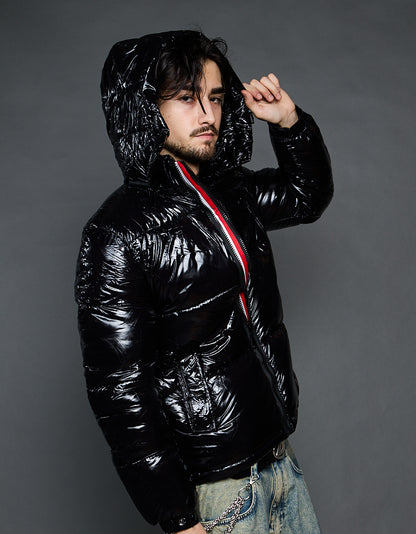 Black Shiny Jacket - Stripes (man)