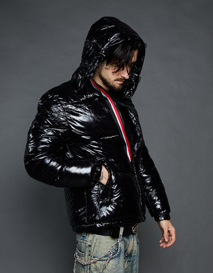 Black Shiny Jacket - Stripes (man)