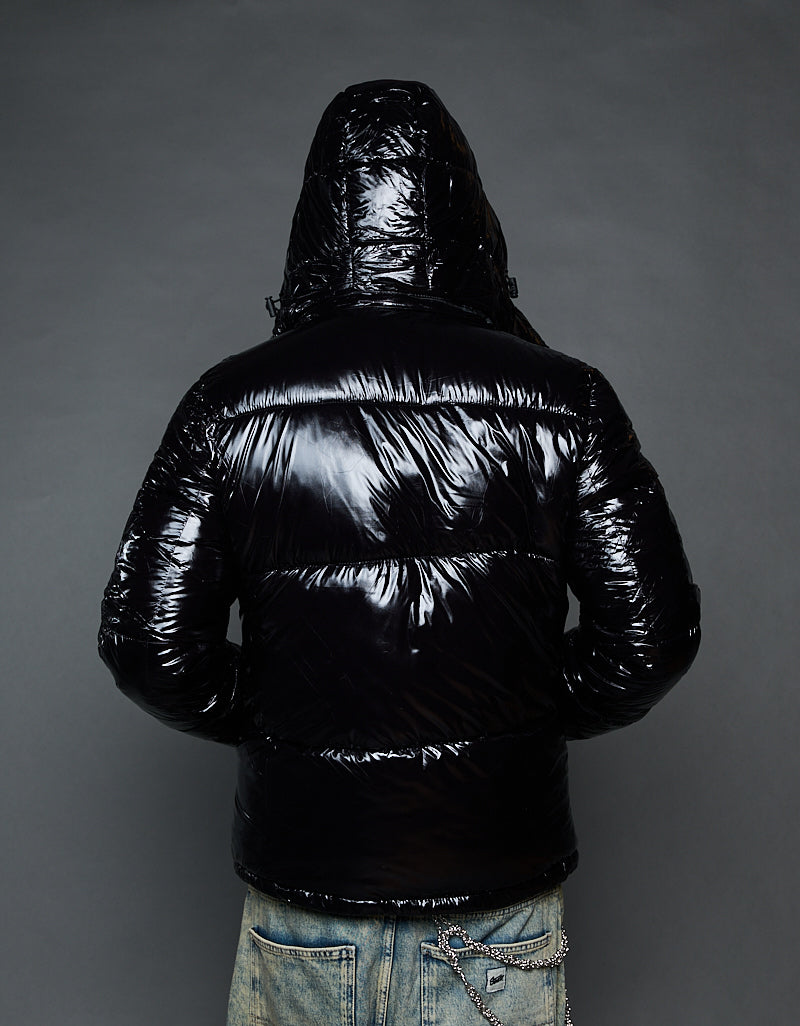 Black Shiny Jacket - Stripes (man)