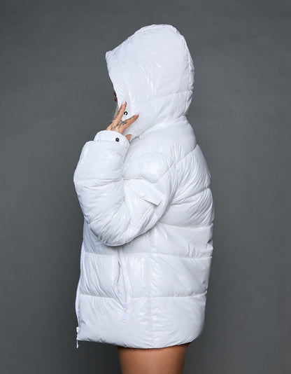 White Shiny Jacket - Stripes (woman)