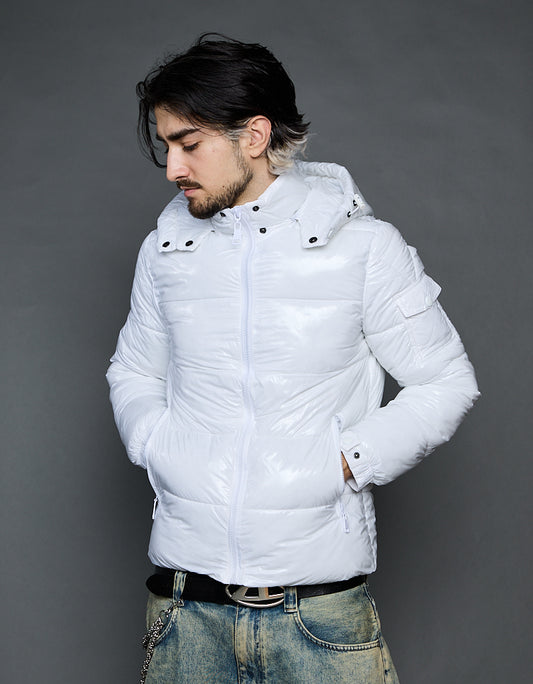 White Shiny Jacket - Stripes (man)