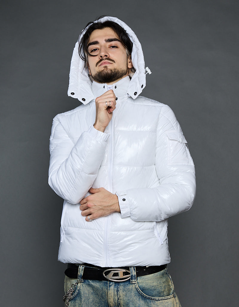 White Shiny Jacket - Stripes (man)