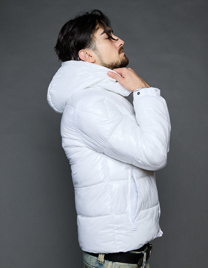 White Shiny Jacket - Stripes (man)