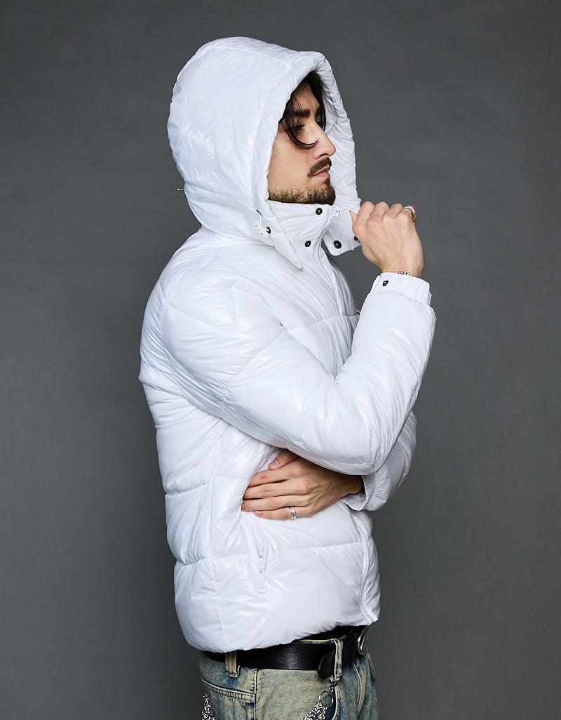 White Shiny Jacket - Stripes (man)