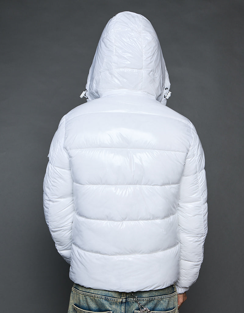 White Shiny Jacket - Stripes (man)