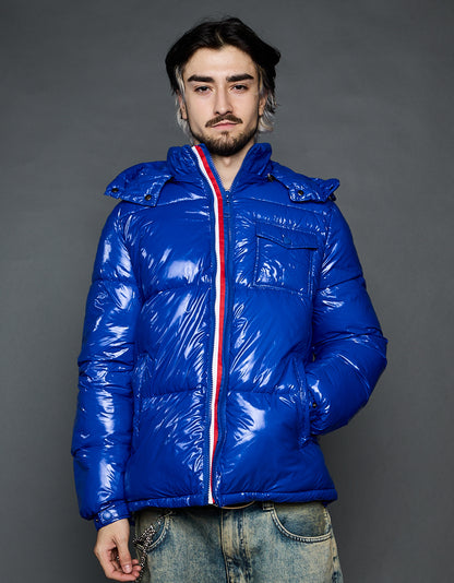 Blue Shiny Jacket - Stripes (man)