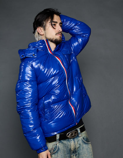 Blue Shiny Jacket - Stripes (man)