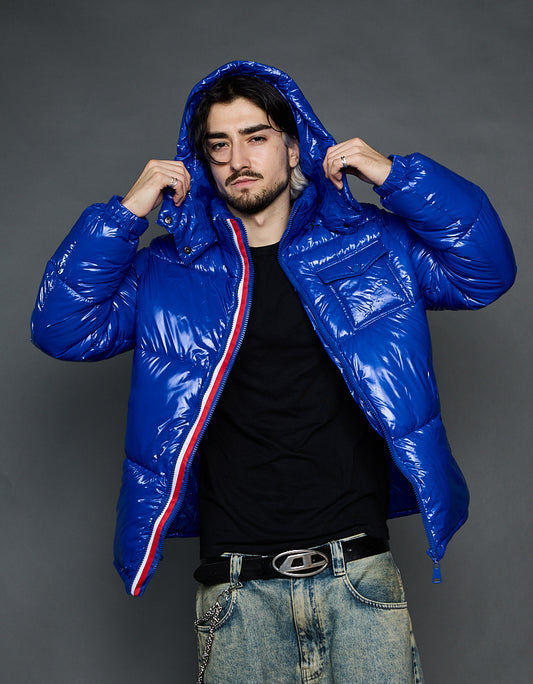 Blue Shiny Jacket - Stripes (man)
