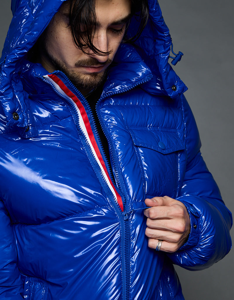 Blue Shiny Jacket - Stripes (man)