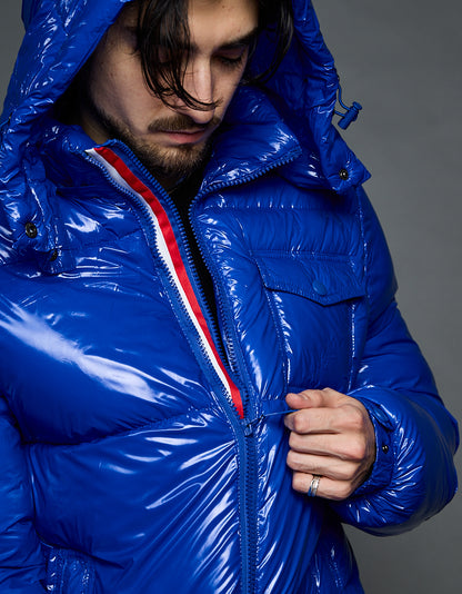 Blue Shiny Jacket - Stripes (man)