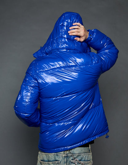 Blue Shiny Jacket - Stripes (man)