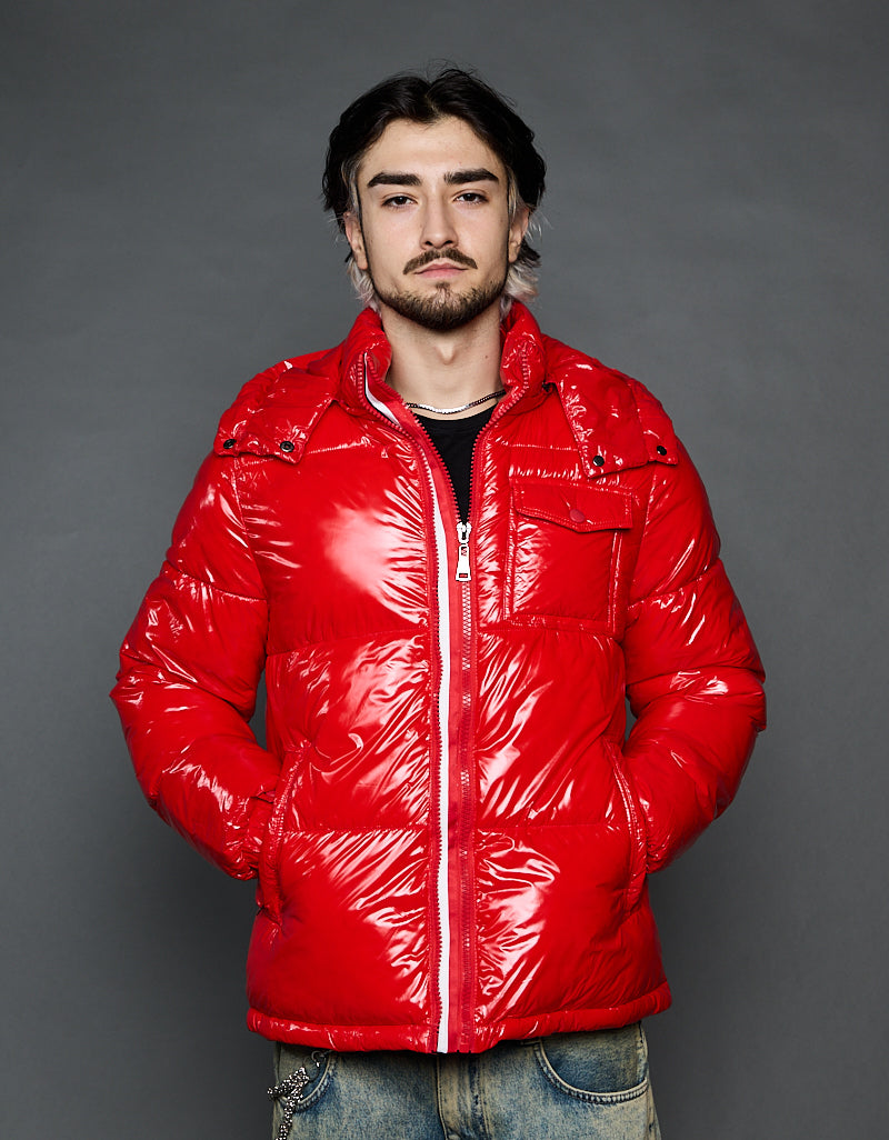 Red Shiny Jacket - Stripes (man)