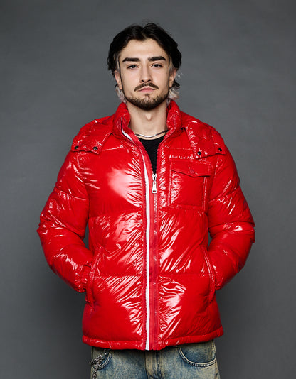 Red Shiny Jacket - Stripes (man)