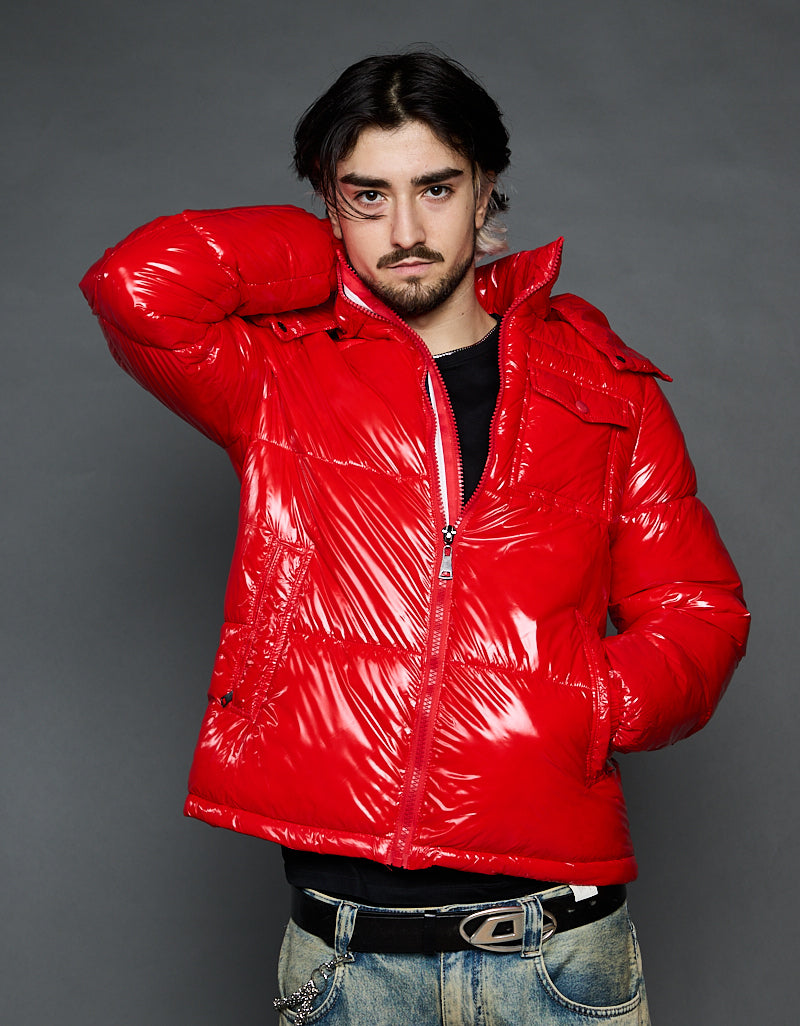 Red Shiny Jacket - Stripes (man)