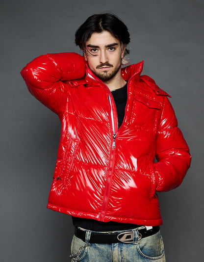 Red Shiny Jacket - Stripes (man)