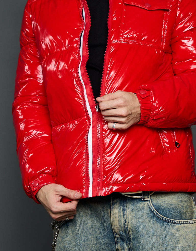 Red Shiny Jacket - Stripes (man)