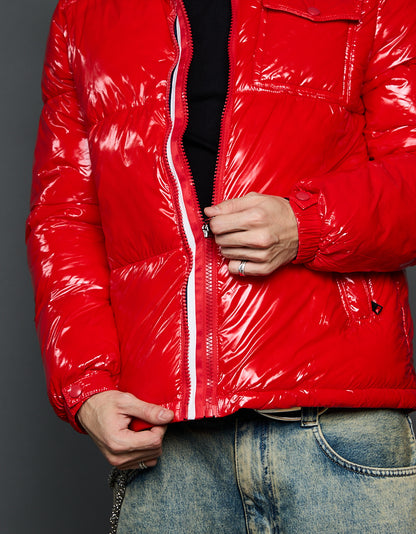 Red Shiny Jacket - Stripes (man)