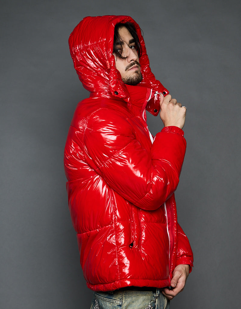 Red Shiny Jacket - Stripes (man)