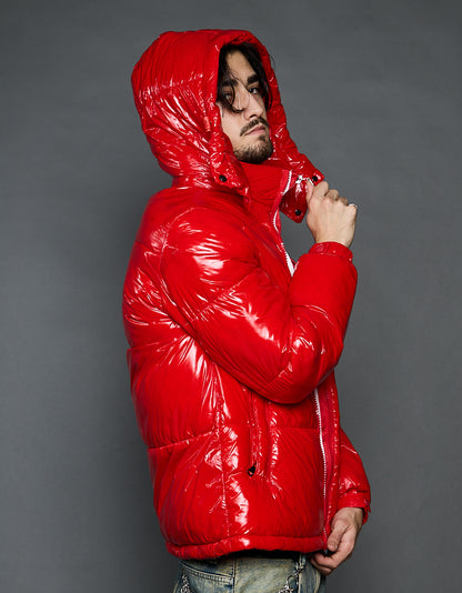 Red Shiny Jacket - Stripes (man)