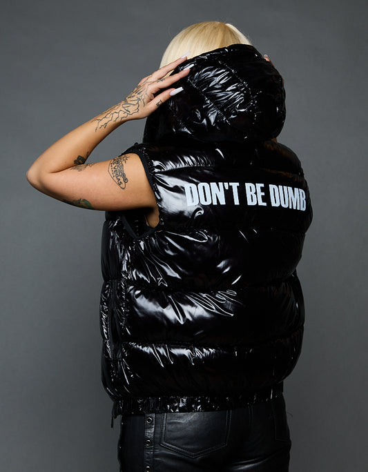 Black Shiny Vest - Don't be dumb (woman)